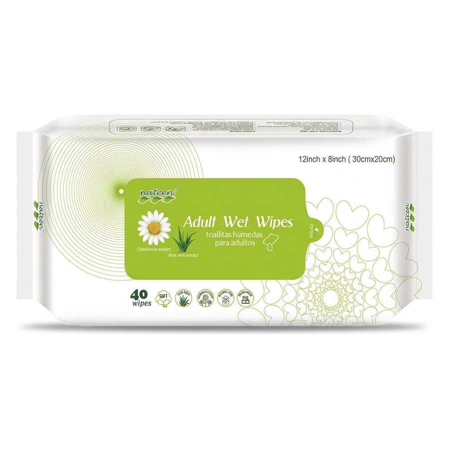 Nateen Toallitas adulto 40 · manzanilla y aloe, sin tapa