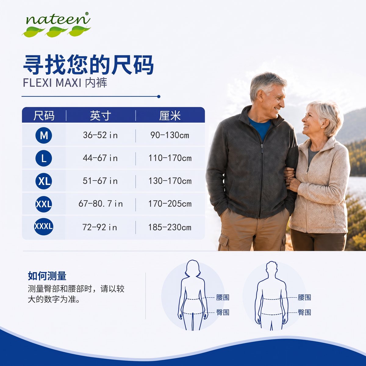 找到您的尺码,M 至 3XL